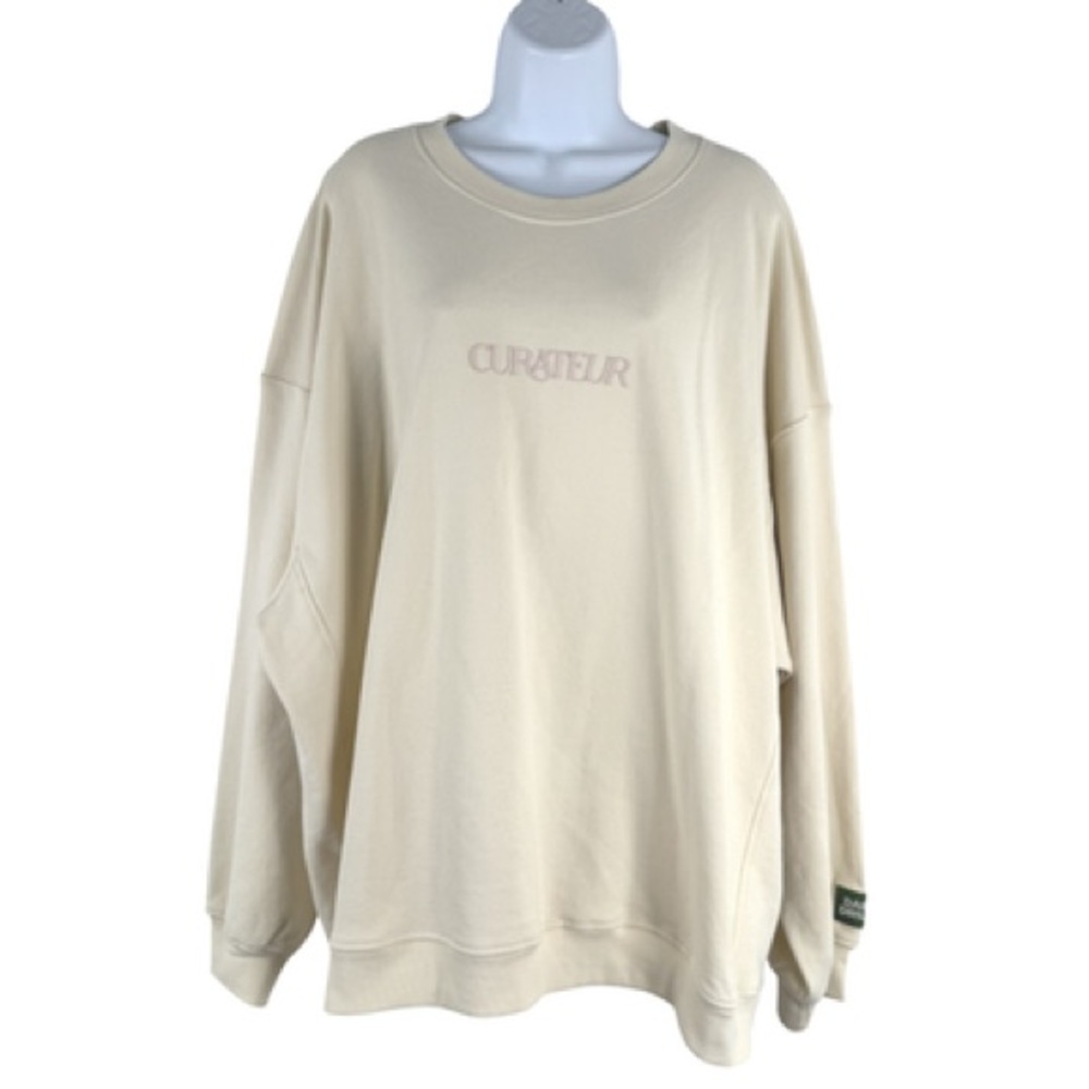 Daily Drills Curateur Oversized Sweatshirt Womens M/L Ivory Cream NWT TP-3428
